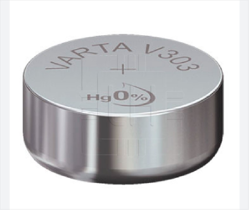 20303/V303/SR44                  Pila de óxido de plata 1.55V, 160mAh, tipo botón, SR44, Marca: Varta