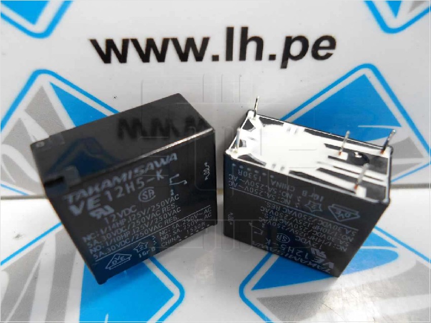 VE12H5-K VE-12H5-K-VD        Relay Miniatura 12VDC, Contact: 1 form C, 5A 30VDC/125VAC/250VAC