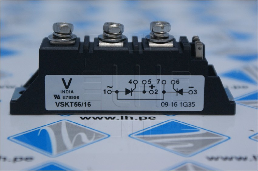 VSKT56/16              Módulo Thiristor SCR, VS-VSKT56/16,  60A, 1600V,  270mA, TO-240AA, 7-Pines